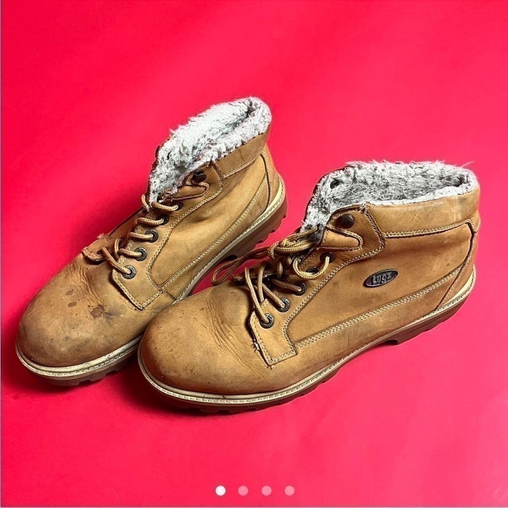 Fuzzy tan work boots  🤎🤍​​​​​​​​​​​​​​​​​​​​​​​​​